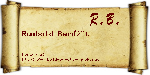 Rumbold Barót névjegykártya